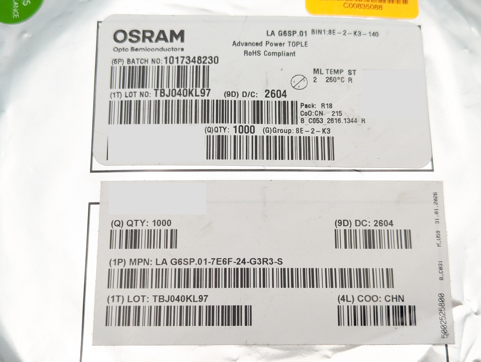 Osram LA G6SP.01-7E6F-24-G3R3-S Advanced Power TOPLED Reel of 1000