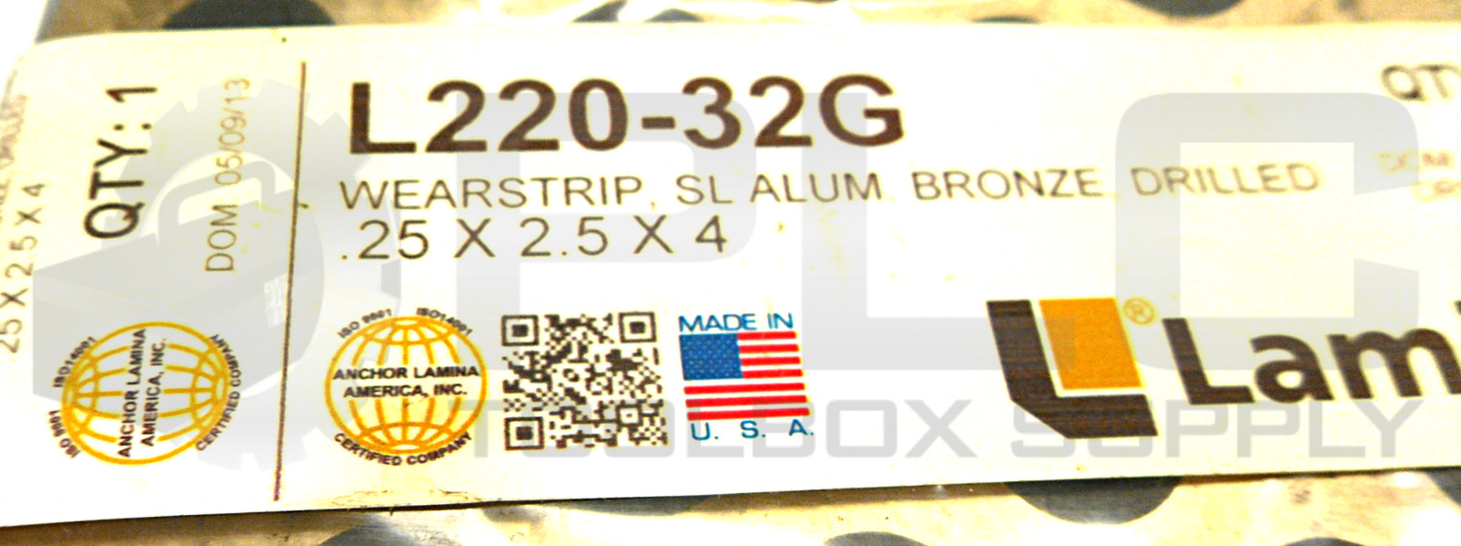 NEW LAMINA L220-32G BRONZE DRILLED WEAR STRIP