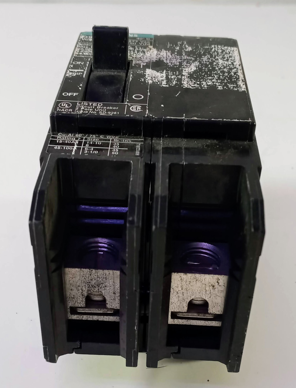 1 USED SIEMENS BQD 20 AMP 2 POLE BOLT-ON CIRCUIT BREAKER ***MAKE OFFER***