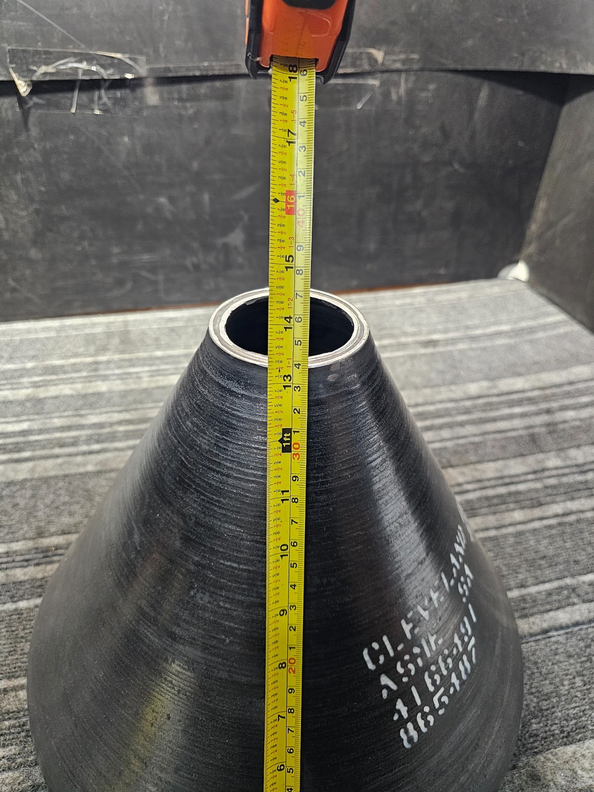 Cleveland-Cliffs 4166491 865487 ASME SA 14″ x 13-1/4″ Conical Head, Black