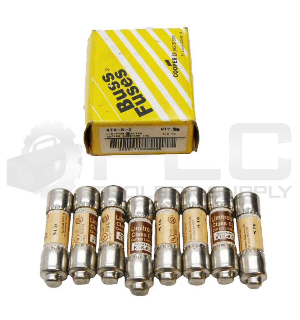 NEW BOX OF 8 BUSSMAN KTK-R-3 LIMITRON FUSE 3A
