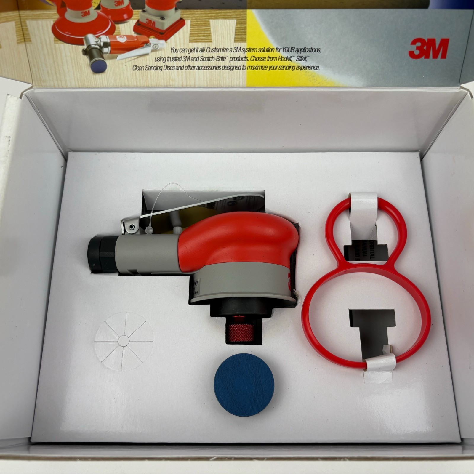 3M 20244 Mini Random Orbital Nib Sander 1-1/4 in x 3/16 Orbit-New In Box