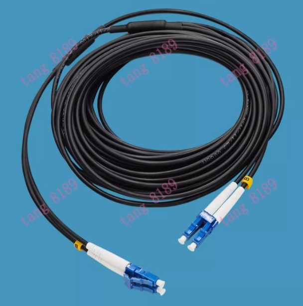 100M Black Armored Fiber Cable LC-LC UPC SM 9/125 Duplex Fiber Optic Patch Cord