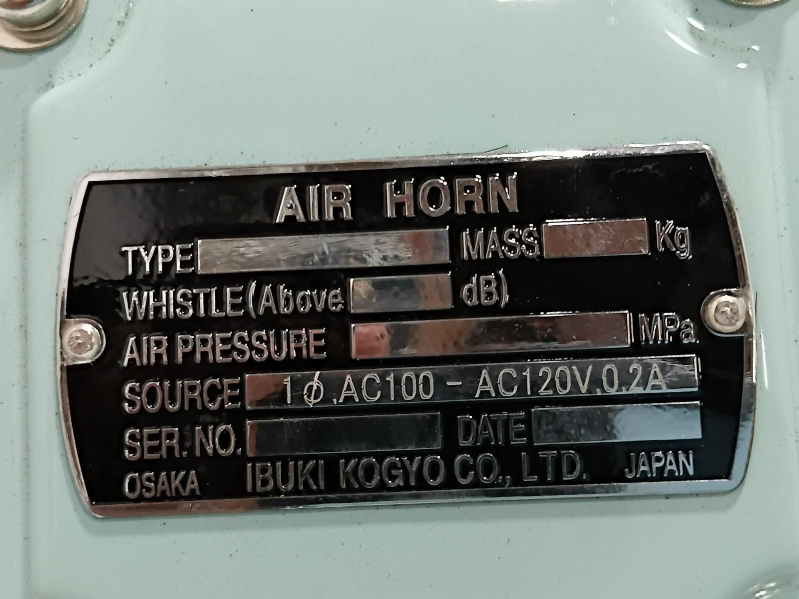 Ibuki Kogyo Valve With Coil For Air Horn 1ϕ AC100-AC120V 0.2A