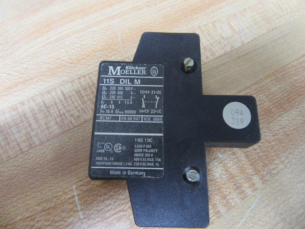 Moeller Klockner Eaton 11S DIL M Auxiliary Contact 11SDILM