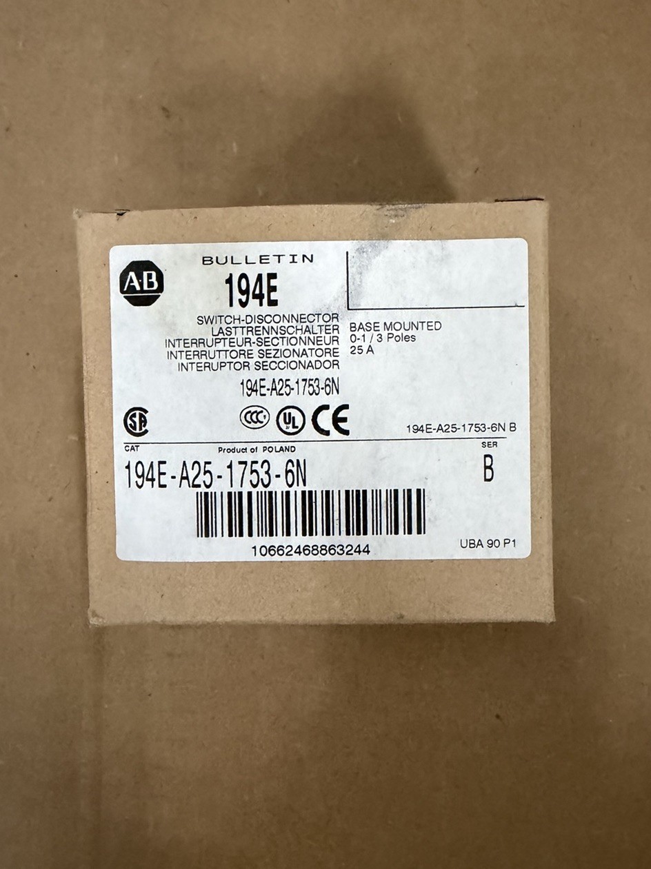 ALLEN-BRADLEY 194E-E25-1753-6N Series B New Old Stock