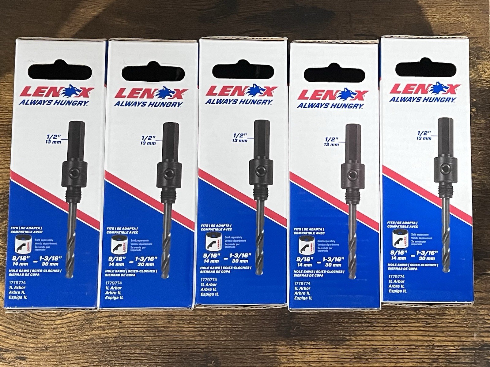 LOT OF 5 – Lenox 1779774 Tools Arbor with Pilot Drill Bit 4 1/4-Inch