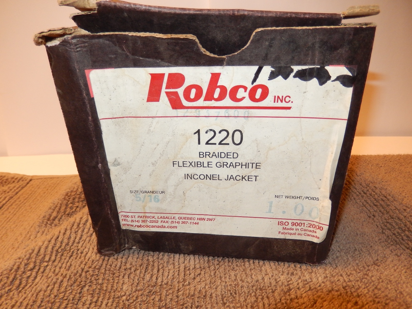 NEW Robco Braided Flexible Graphite Inconel Jacket – 5/16″ – 1220