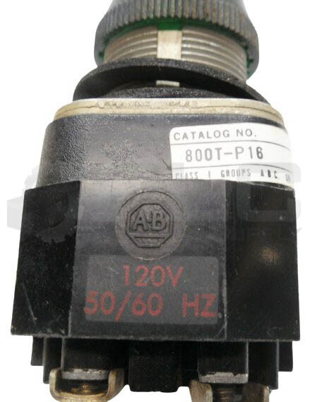 LOT OF 5 ALLEN BRADLEY 800T-P16G /N GREEN PILOT LIGHT, 120V 50/60Hz, 800T-P16