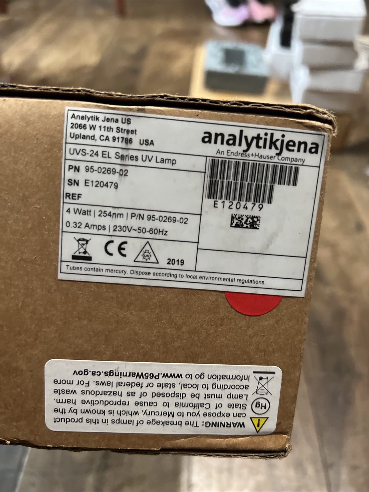 Analytikjena UVS-24 EL SERIES UV Lamp 95-0269-02