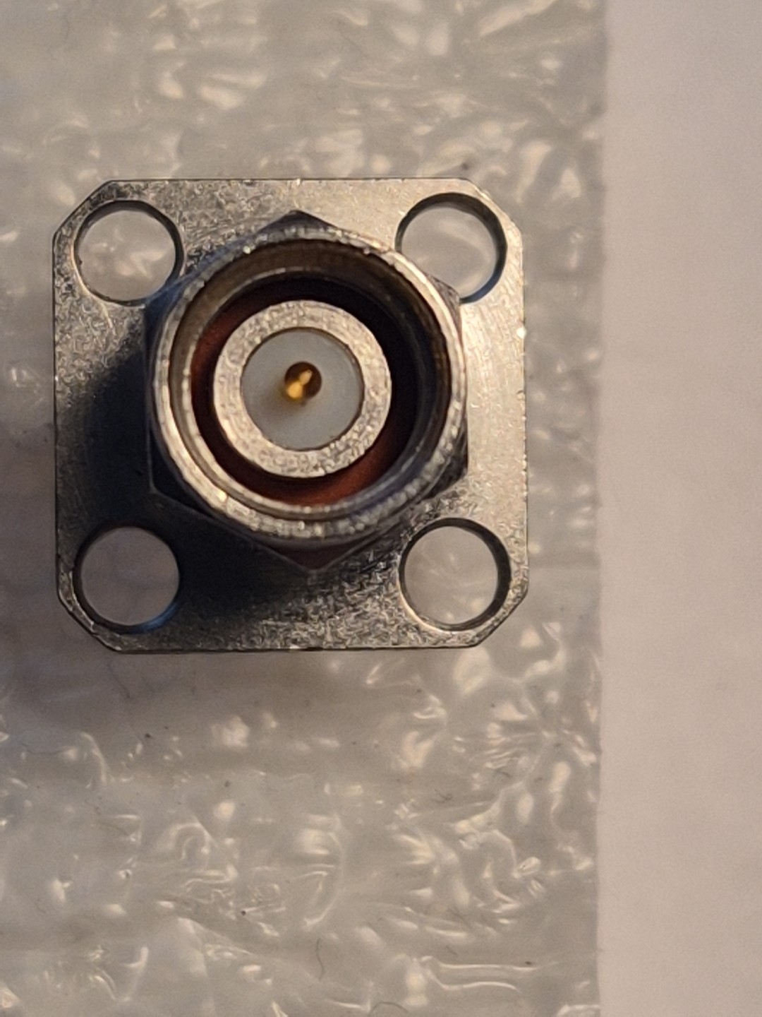 5X SV Microwave SMA Male 4-Hole Flange Mount Connector, Solder Attach., NOS.