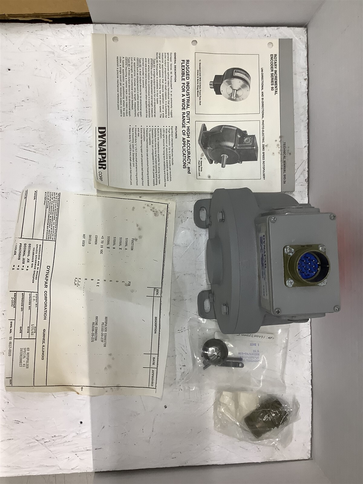 Dynapar 641 2PMDF 1200 X0 Encoder Series 60 1″Shaft