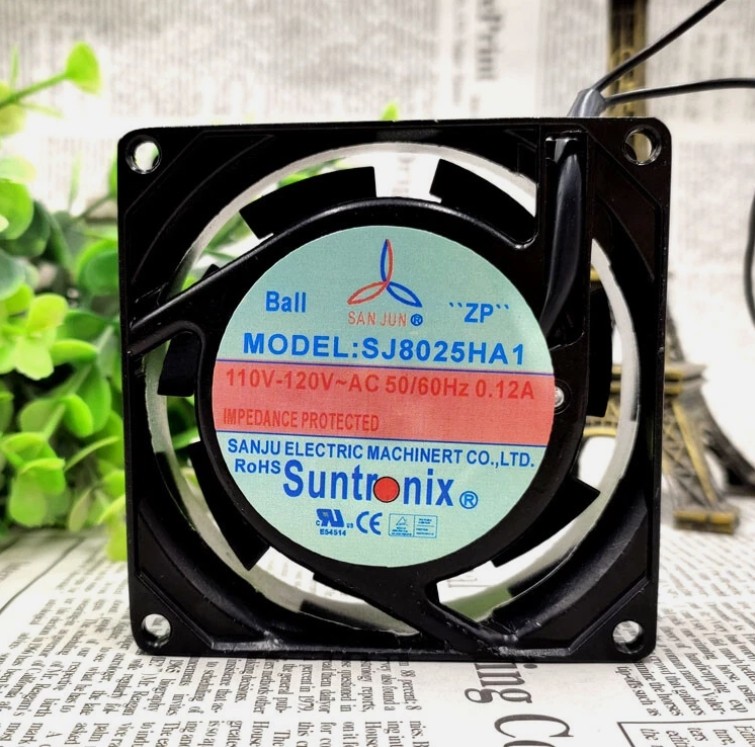 SANJUN SJ8025HA1 110V-120V 0.14A 8W 8025 Ball Cabinet Fan 80x80x25mm