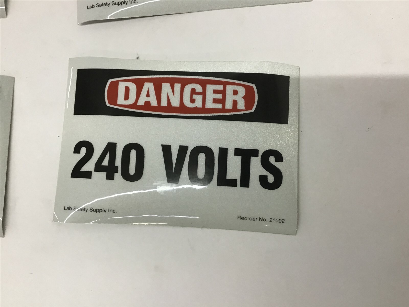 Lab Safety Supply 21002 Danger 240 Volt Sticker 3 1/2″ by 5″ Lot Of 7
