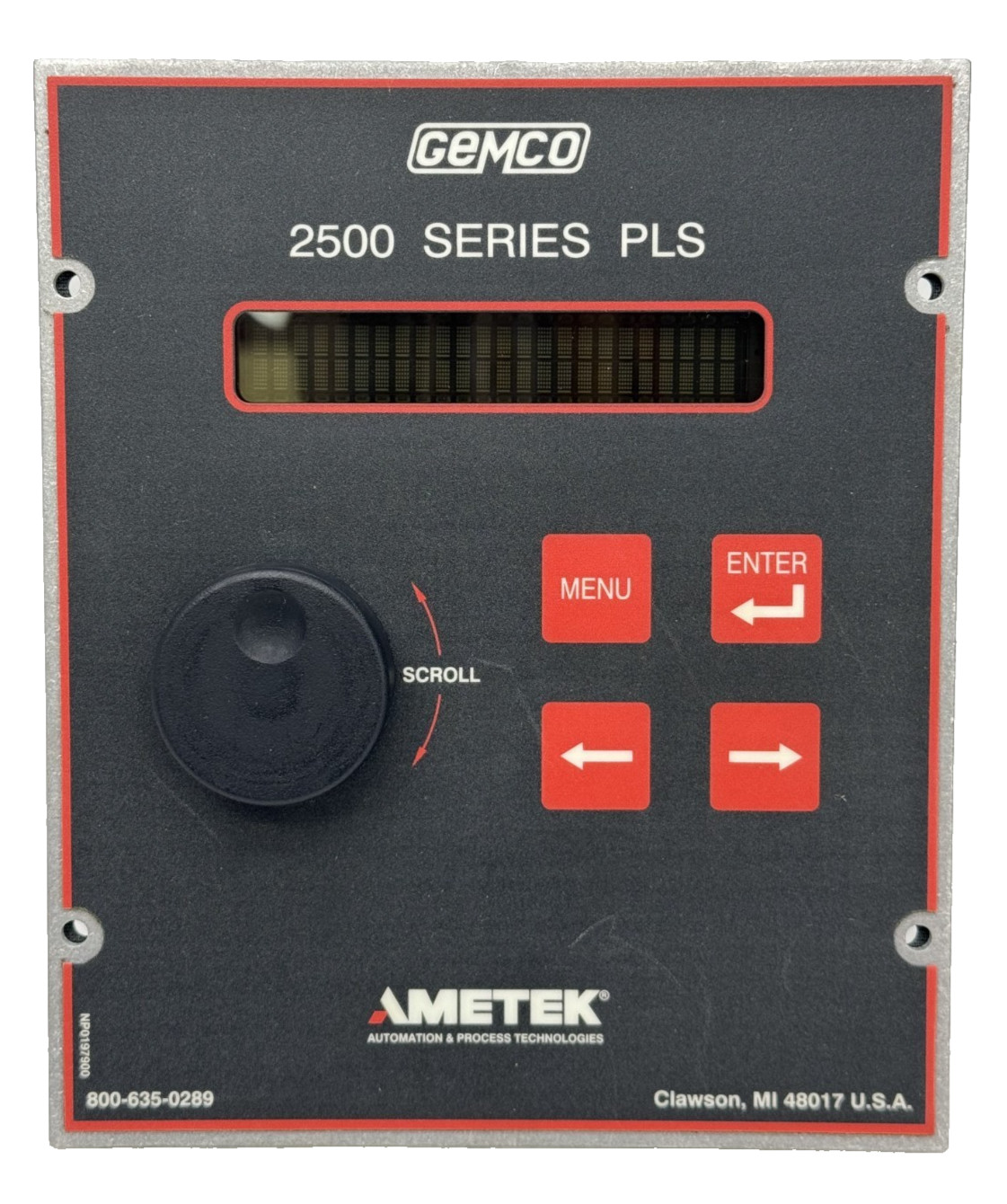 Ametek Gemco 2500 SERIES PLS Remote Operator Interface 2500RX