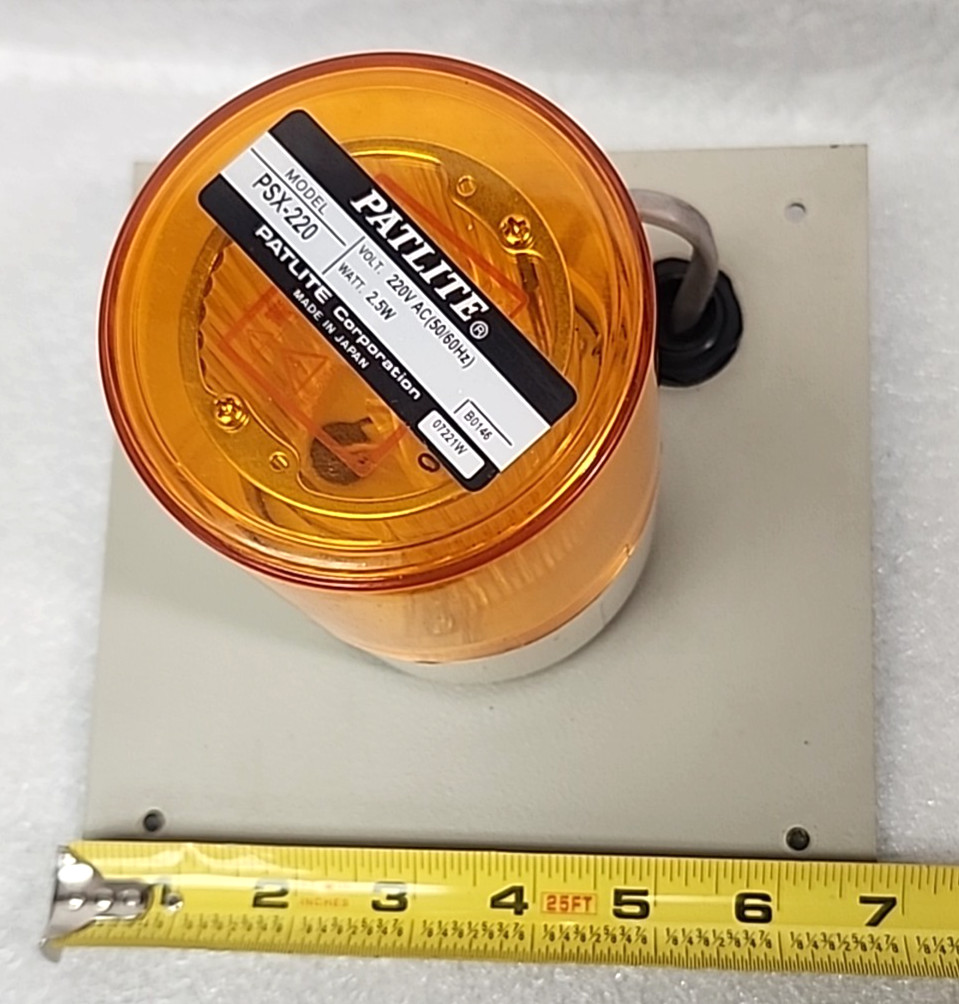 Patlite PSX-220 Amber Strobe Warning Light Fanuc A04B-0815-C324 Mounting Plate