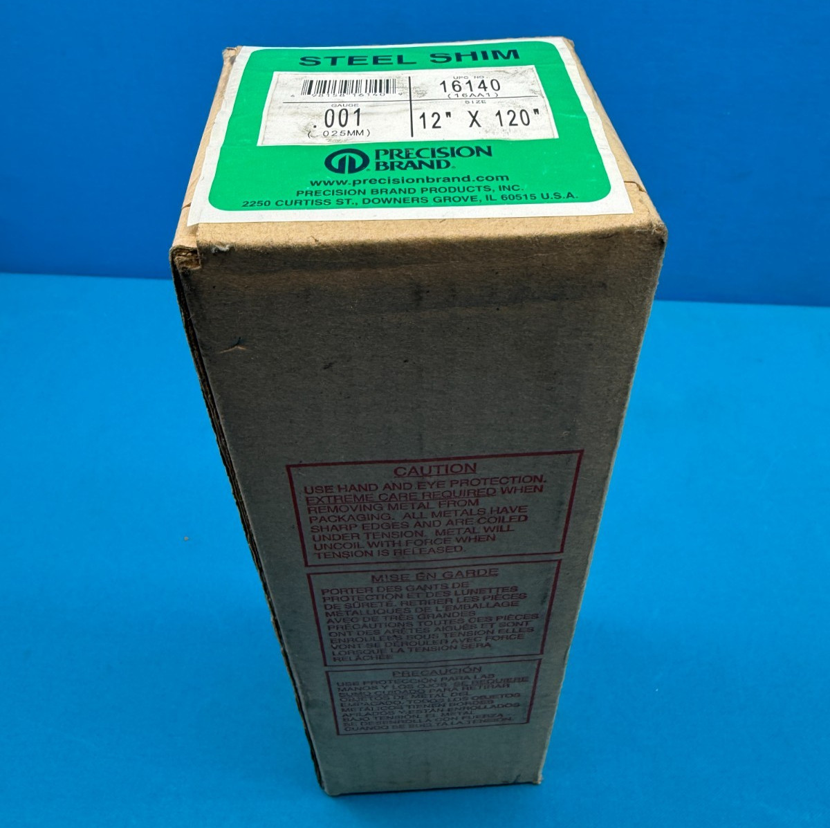 Precision Brand 16140 12″ x 120″ .001 Gauge Cold Rolled Steel Shim