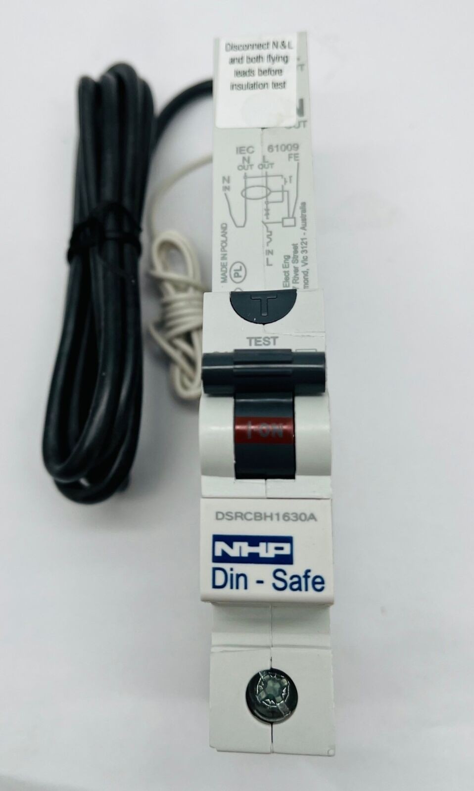 NHP TERASAKI Din-Safe RCBO DSRCBH1630A 16A C 30mA 10kA 1P MCB Circuit Breaker