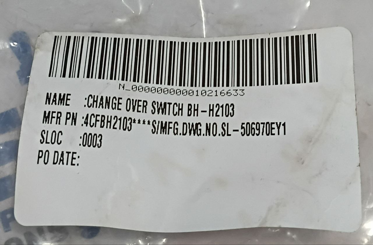 Fuji Electric BH-H2103 Change Over Switch SL-506970EY1
