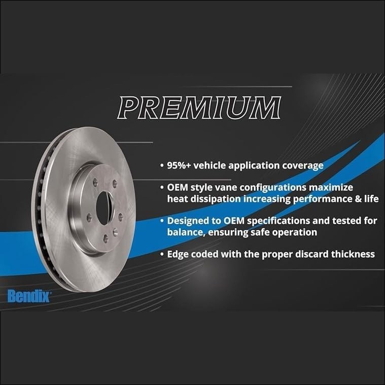 Bendix Premium PRT5994 Front Brake Rotor for Audi Q5 2011-2009, S4 2011-2010,…