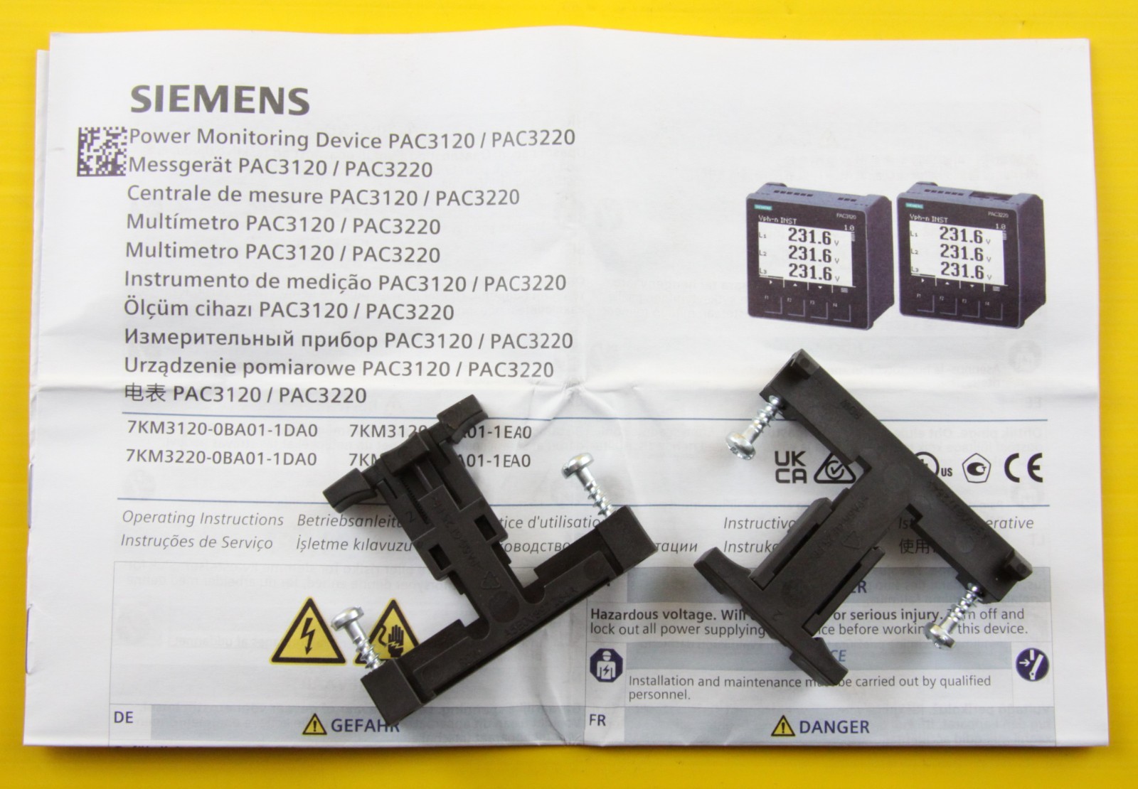 Siemens 7KM3220-0BA01-1DA0 Energy Meter Measuring Device , SENTRON PAC3220