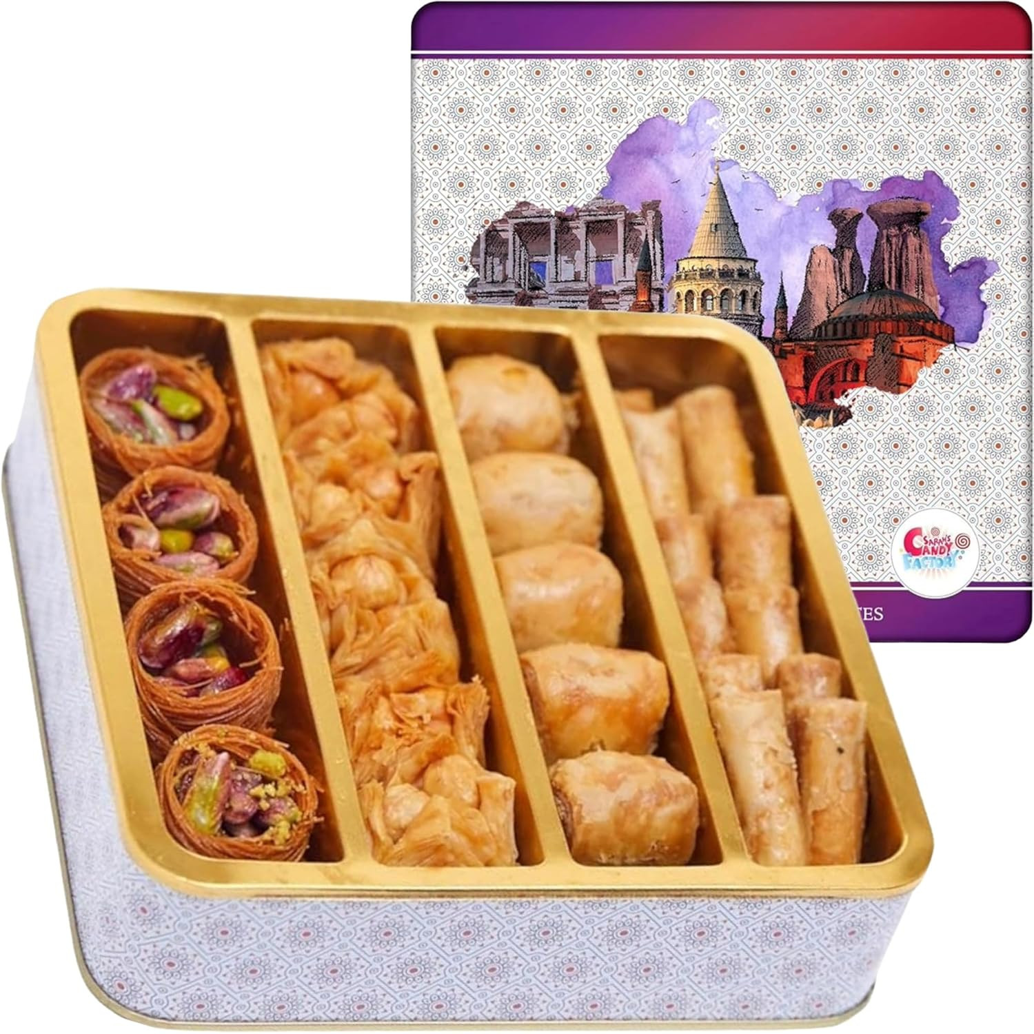 Premium Baklava Pastry Gift Box Halal Snacks, 8oz Box Turkish Dessert