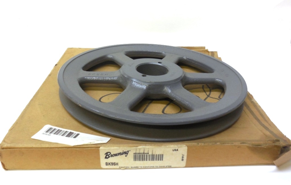 BROWNING SHEAVE PULLEY BK95H, 1 GROOVE, CAST IRON, POWDER COAT PAINT, 9.25″ OD