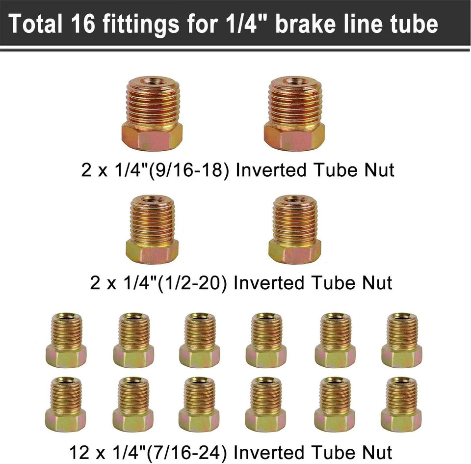 Brake Line Tubing Kit 3/16 & 1/4 Inch 25Ft Dual Size – Copper Coated Alloy Steel