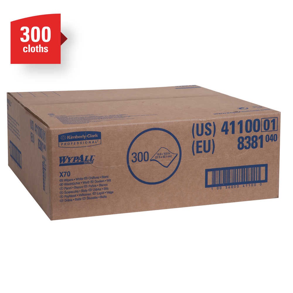 WypAll 41100 Workhorse Rags 14.9″x16.6″ Hydroknit 300 Rags Heavy-Duty