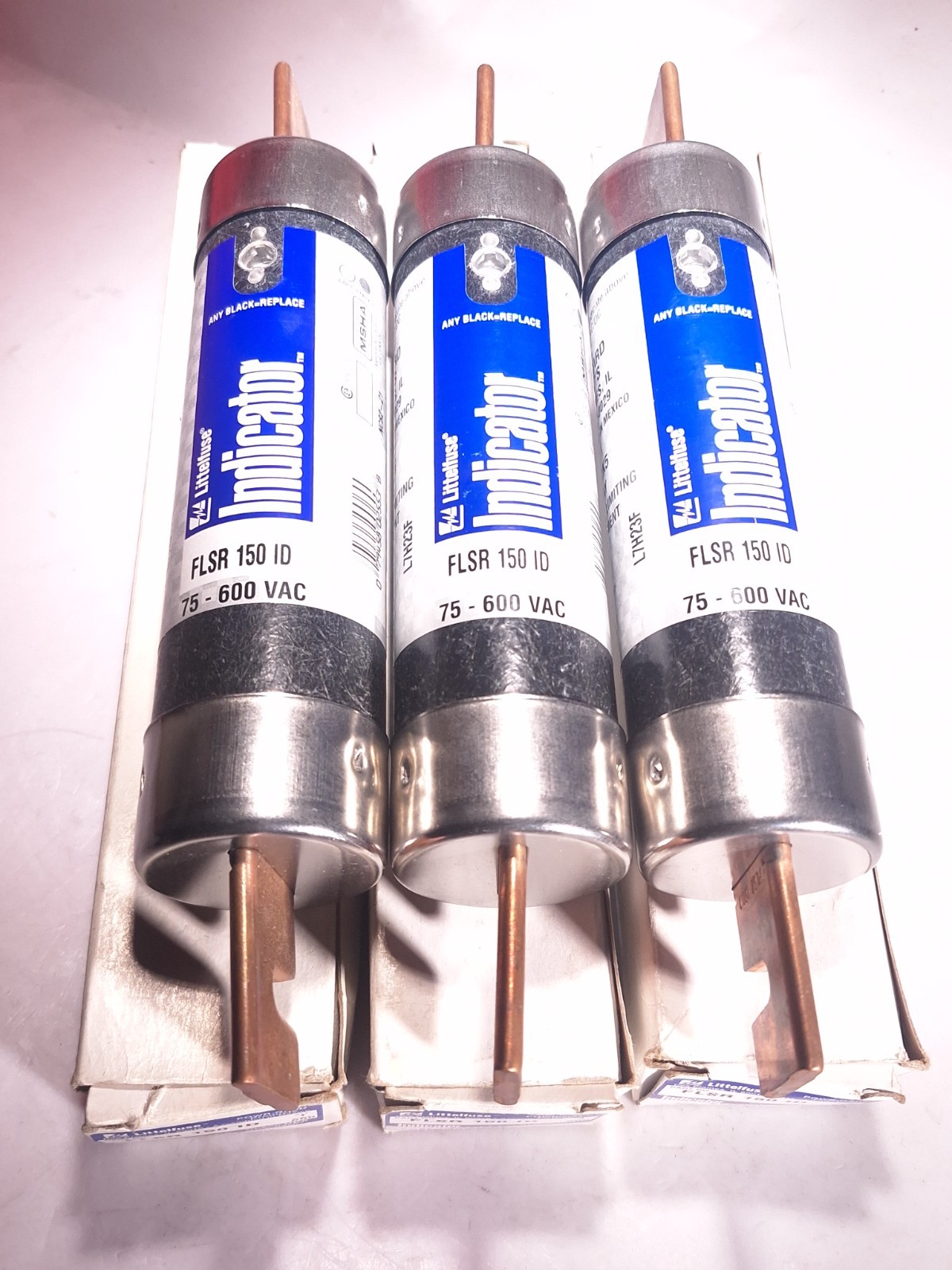 LITTELFUSE FLSR 150 ID DUAL ELEMENT TIME DELAY FUSE RK5 150A – LOT OF 3