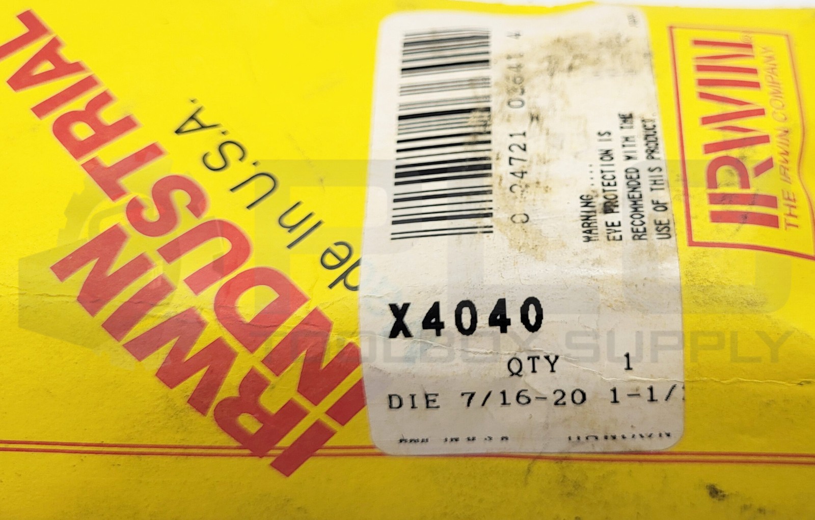 LOT OF 2 NEW IRWIN INDUSTRIAL X4040 DIE 7/16-20 1-1/2″ OD