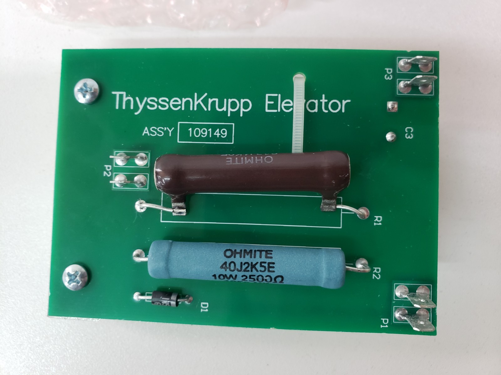 UNUSED – TKE ThyssenKrupp 109149 Resistor Circuit Board 9809144