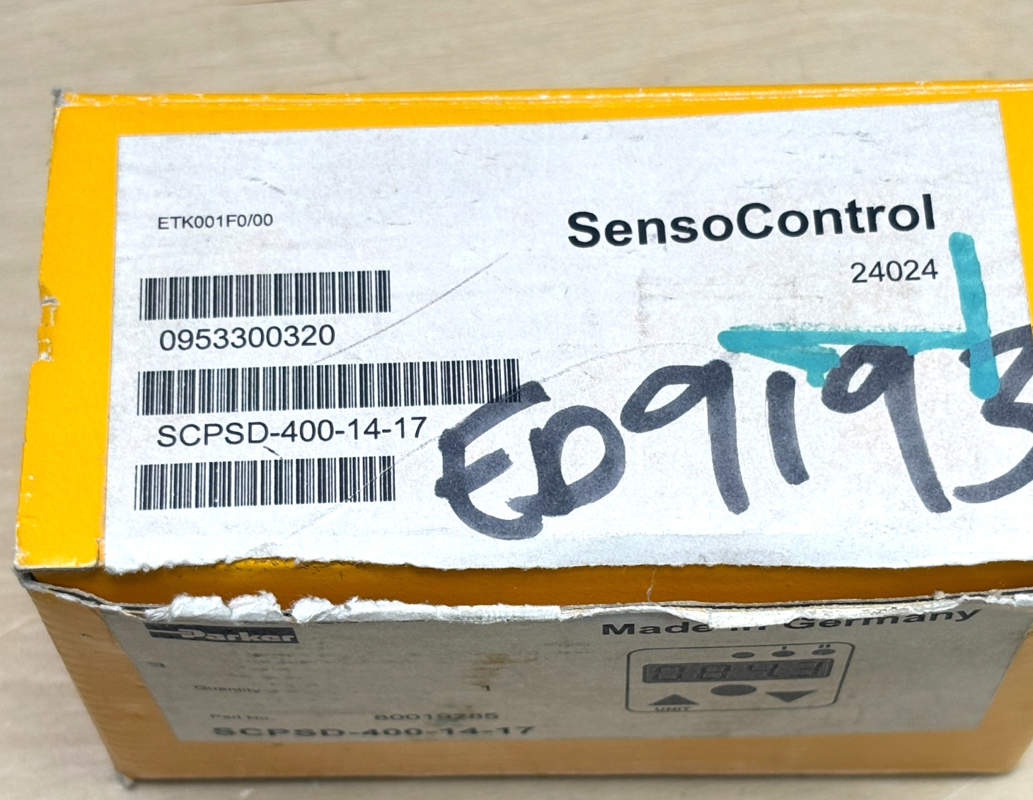 Parker SensoControl SCPSD-400-14-17 Pressure Controller, 0-400 Bar, 0-5801 PSI