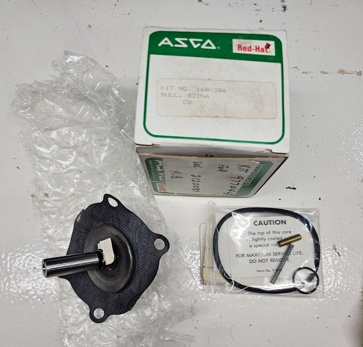 ASCO Solenoid Rebuild Kit No. 168-386 Bull. 8210A