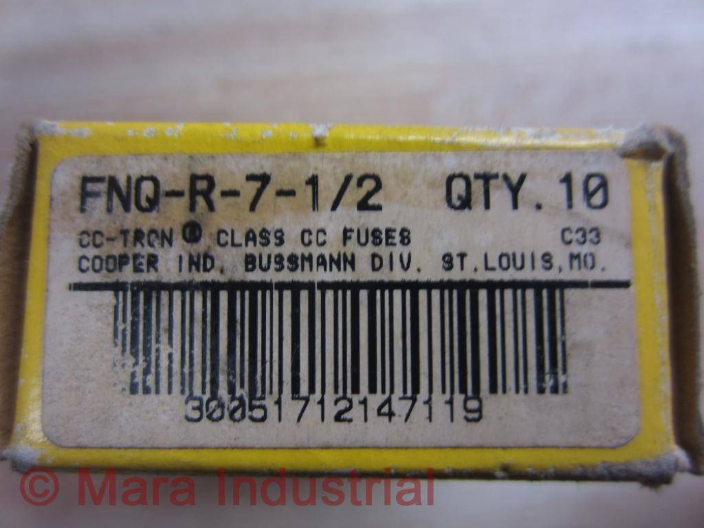 Buss FNQ-R-7-1/2 Bussmann Fuse Cross Ref 1CV05 (Pack of 10)