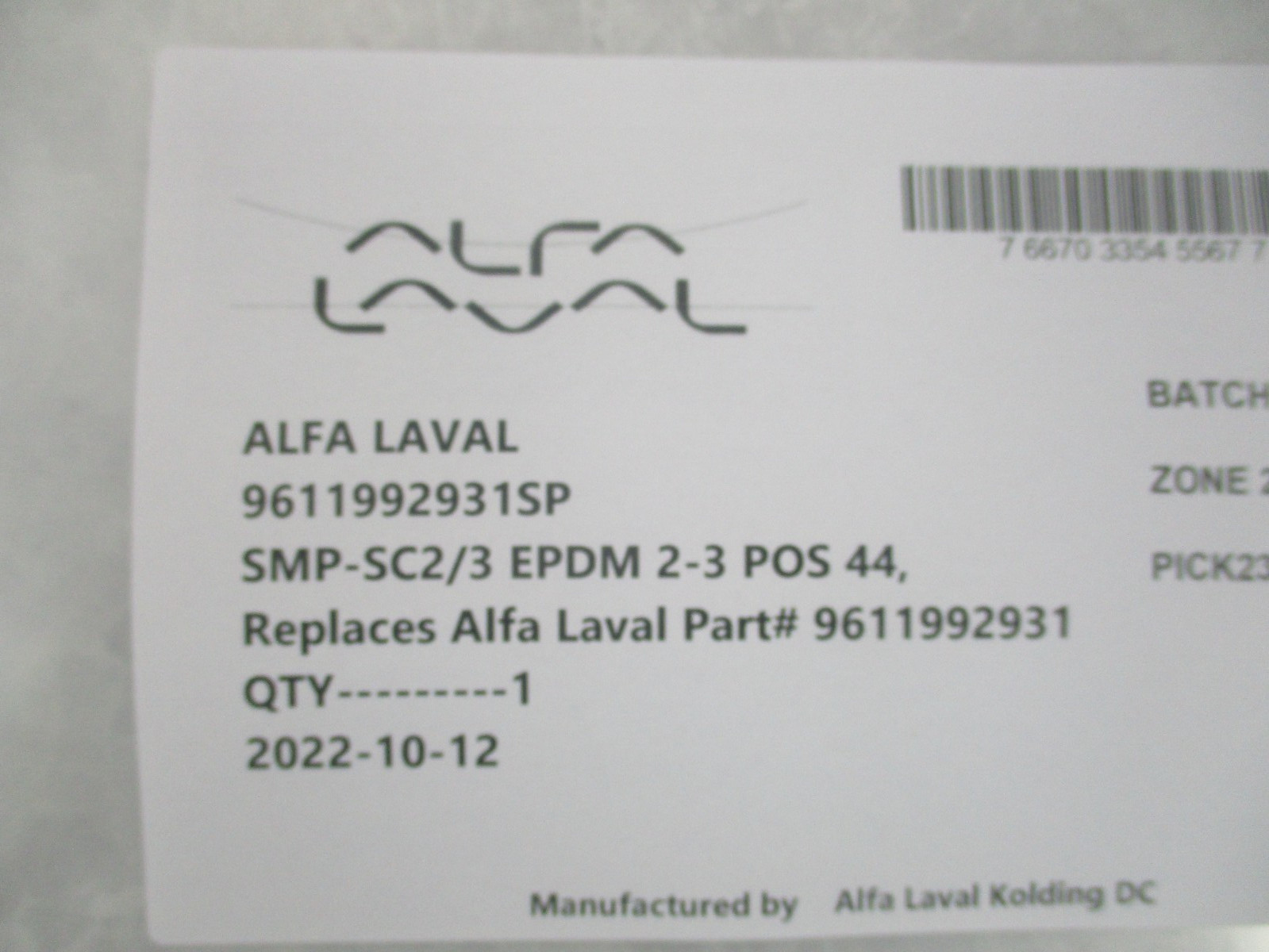 ALFA LAVAL 9611992931SP O-RING, V0921