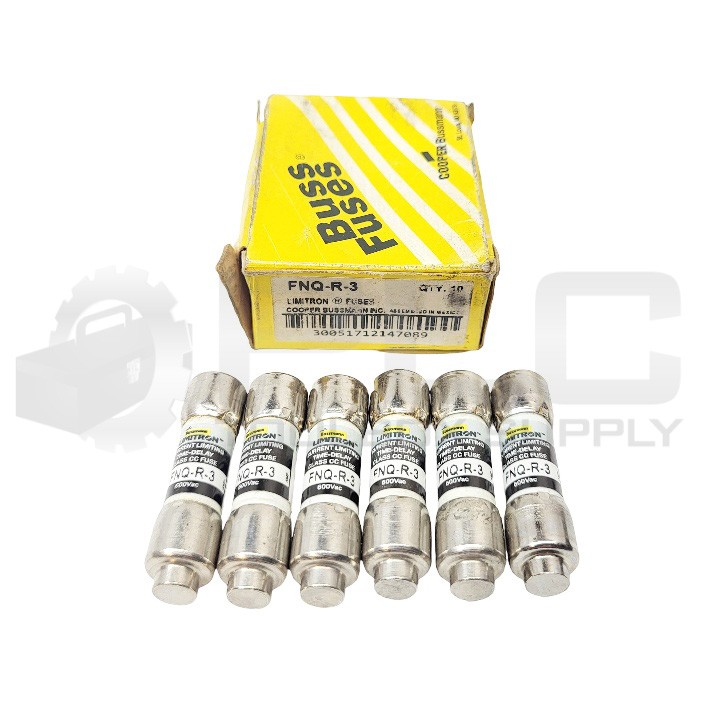 NEW LOT OF 6 BUSSMANN FNQ-R-3 LIMITRON CURRENT LIMITING TIME-DELAY 600VAC *