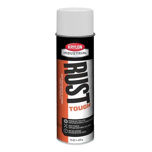 KRYLON KP-R00909 12 Oz Rust Tough Flat White Spray Paint