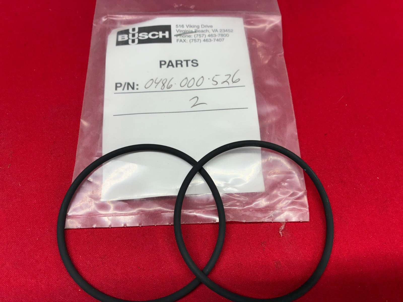 BUSCH ASSORTED BLACK O-RINGS 486 (LOT OF 6)