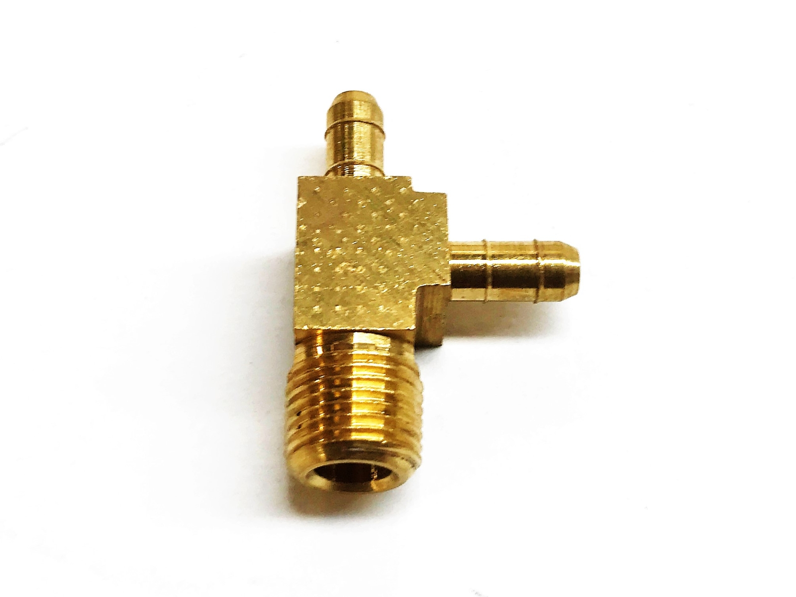 Parker 0.17″ Barb x 0.17″ Barb x 1/8″ MNPT Brass Male Tee 231-4-2 [Lot of 4] NOS
