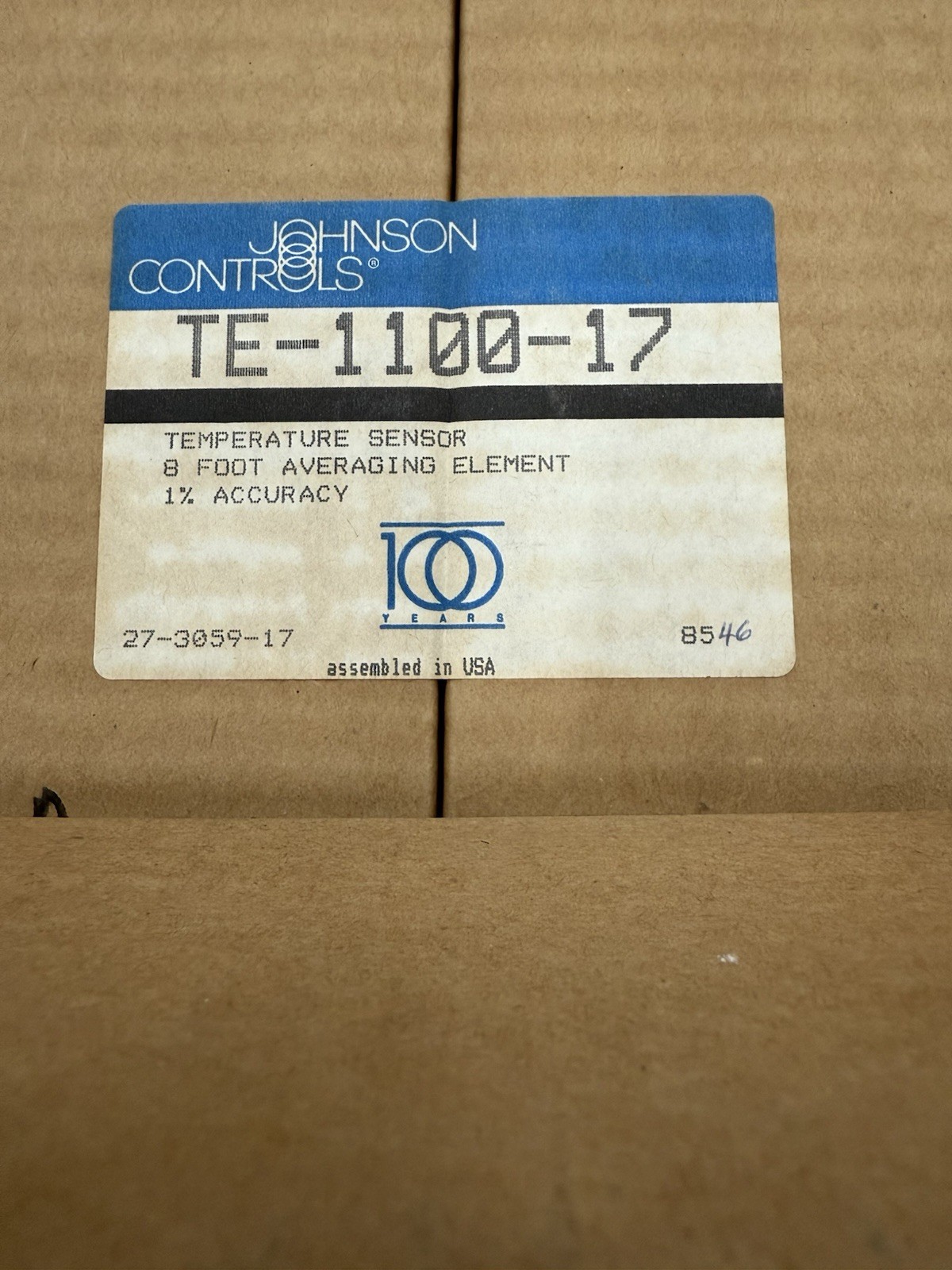 Johnson Controls TE-1100-17 *NEW* Temp Sensor 8 FOOT, averaging, 27-3059-17