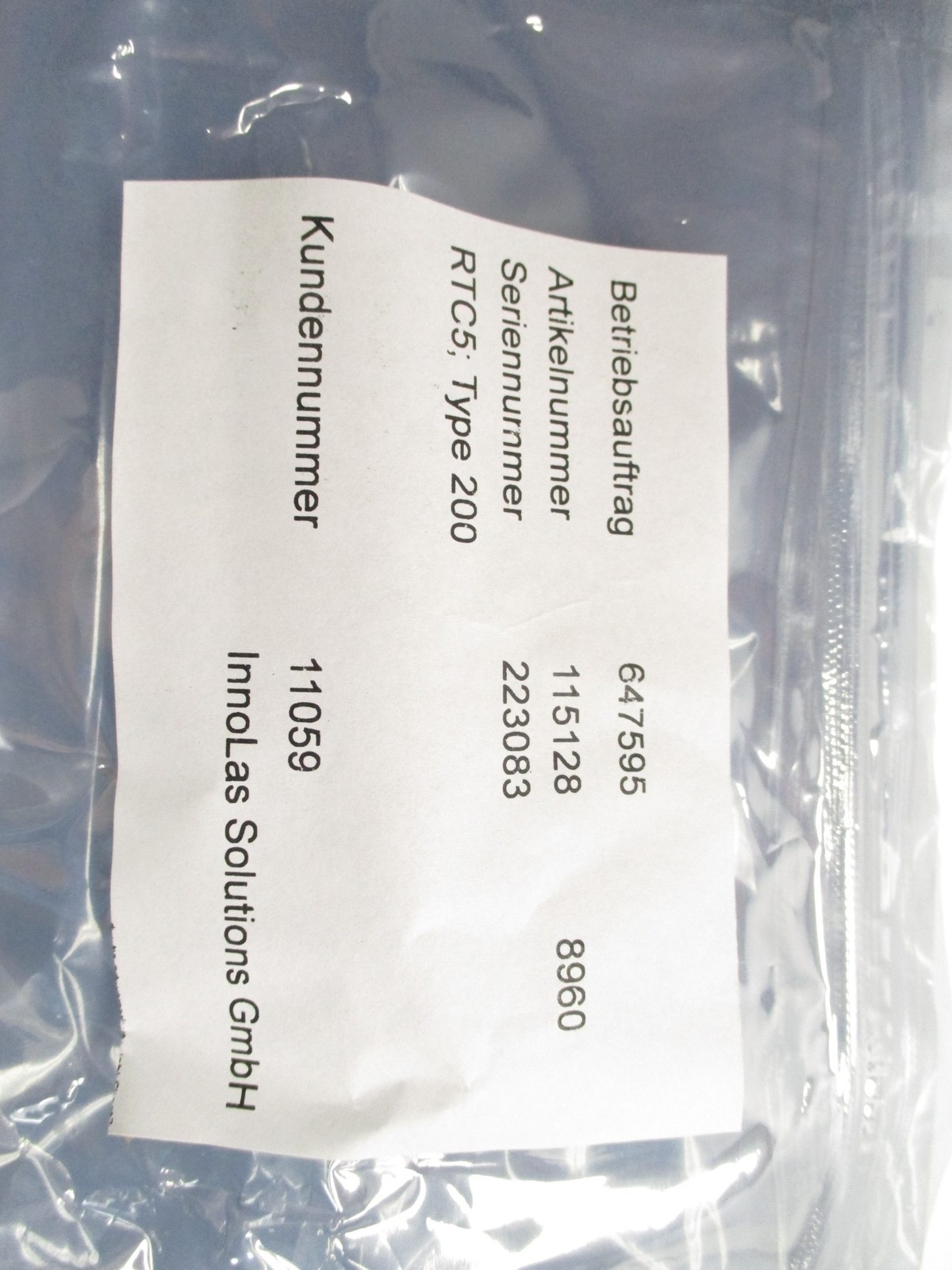 INNOLAS rtc5 type 200 024886 NSMP