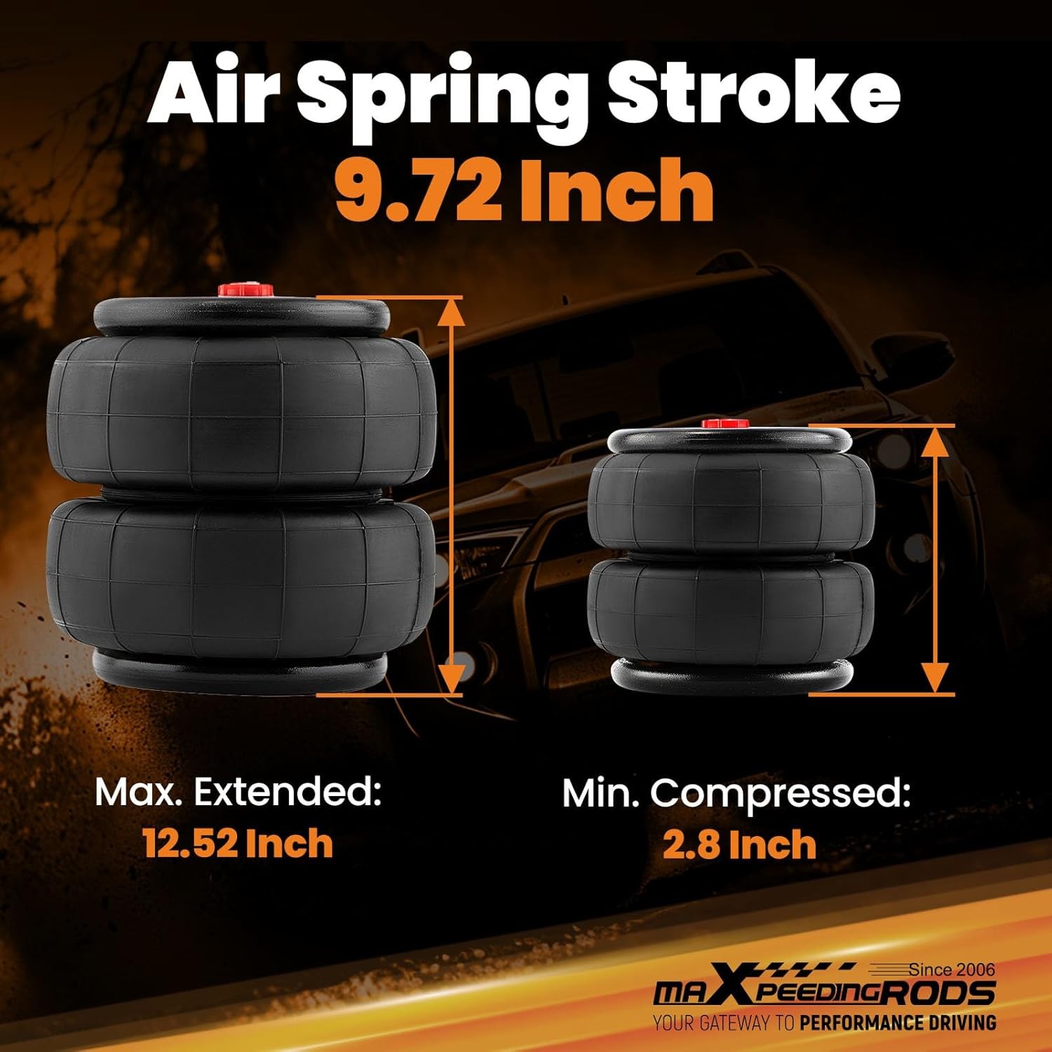 Universal 2600 lb Air Spring Bags 2 Pack maXpeedingrods