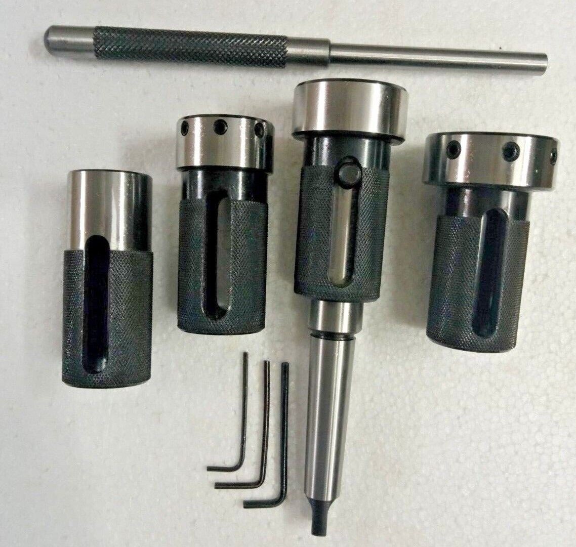 Lathe Tailstock Die Holder Set Of 4 Floating Type MT1 SHANK Holds Metric Die @