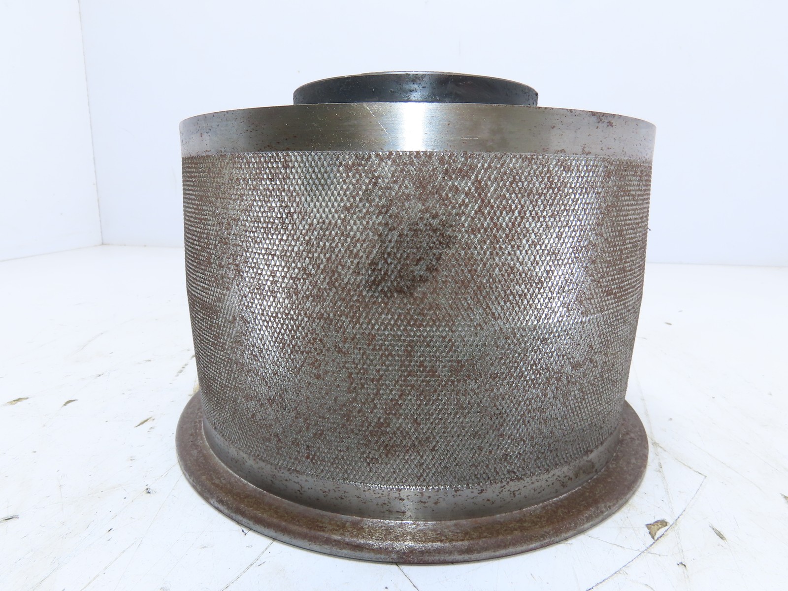 8″Dia5″Wide Knurled & Crowned Steel Flat Belt Pulley 2517Taper Bushed 1-1/2″Bore