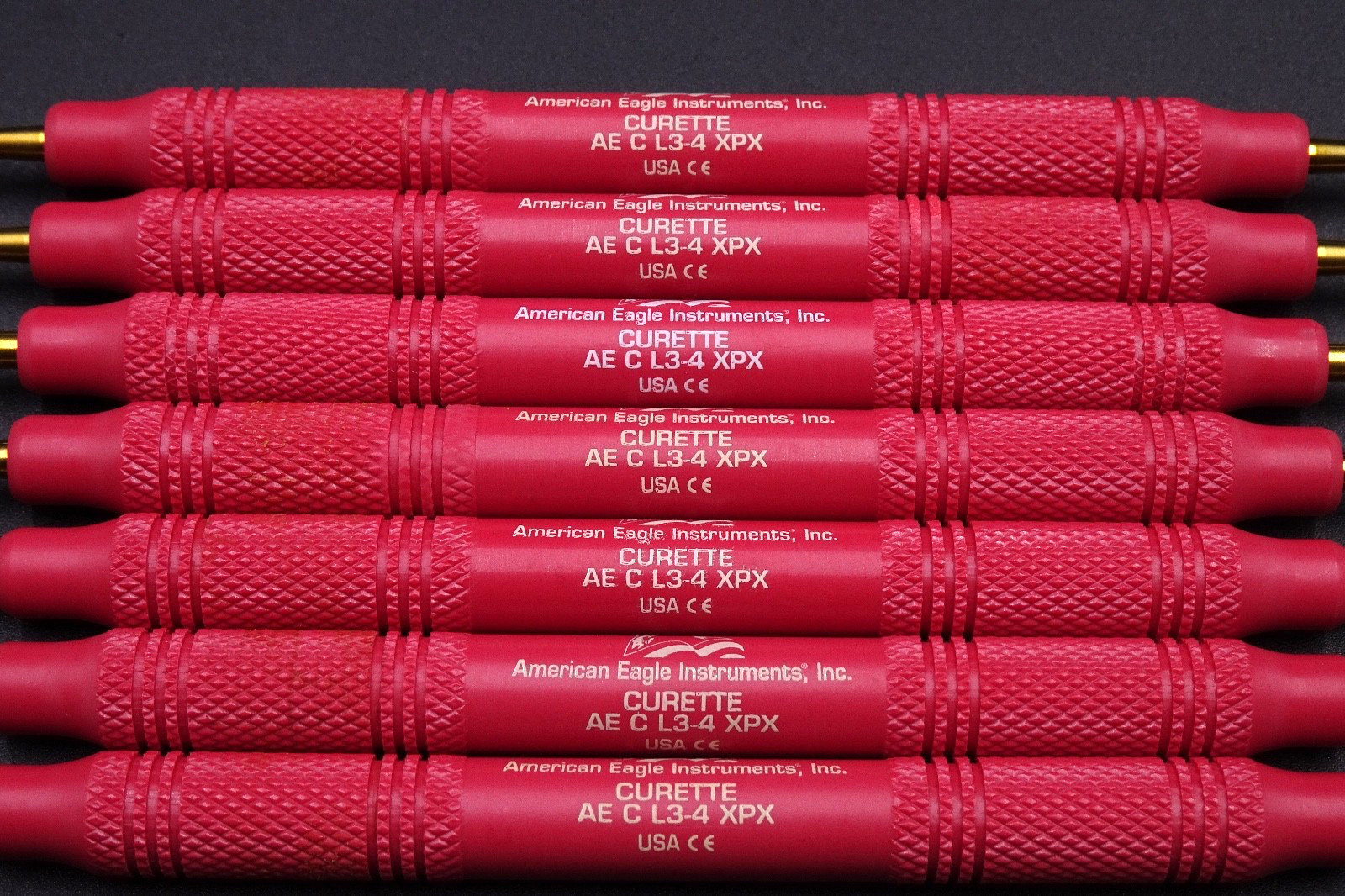 Lot x7) AMERICAN EAGLE – Curette langer 3-4 (3/8) RED – #AECL3-4X