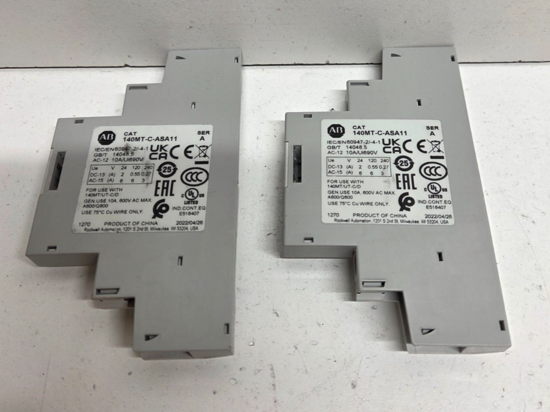 LOT OF 2 NEW NO BOX! ALLEN-BRADLEY 1NO/1NC AUXILIARY CONTACTS 140MT-C-ASA11