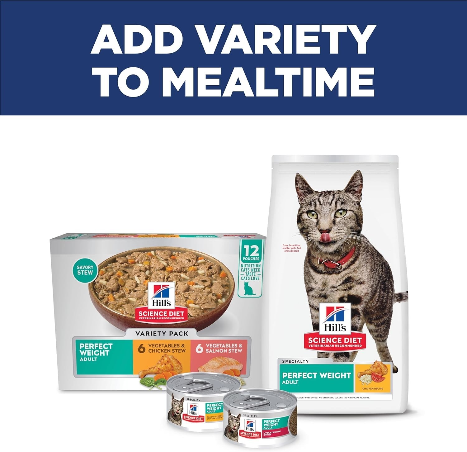 Hill’s Science Diet Adult Perfect Weight Dry Cat Food, Chicken, 15 lb. Bag