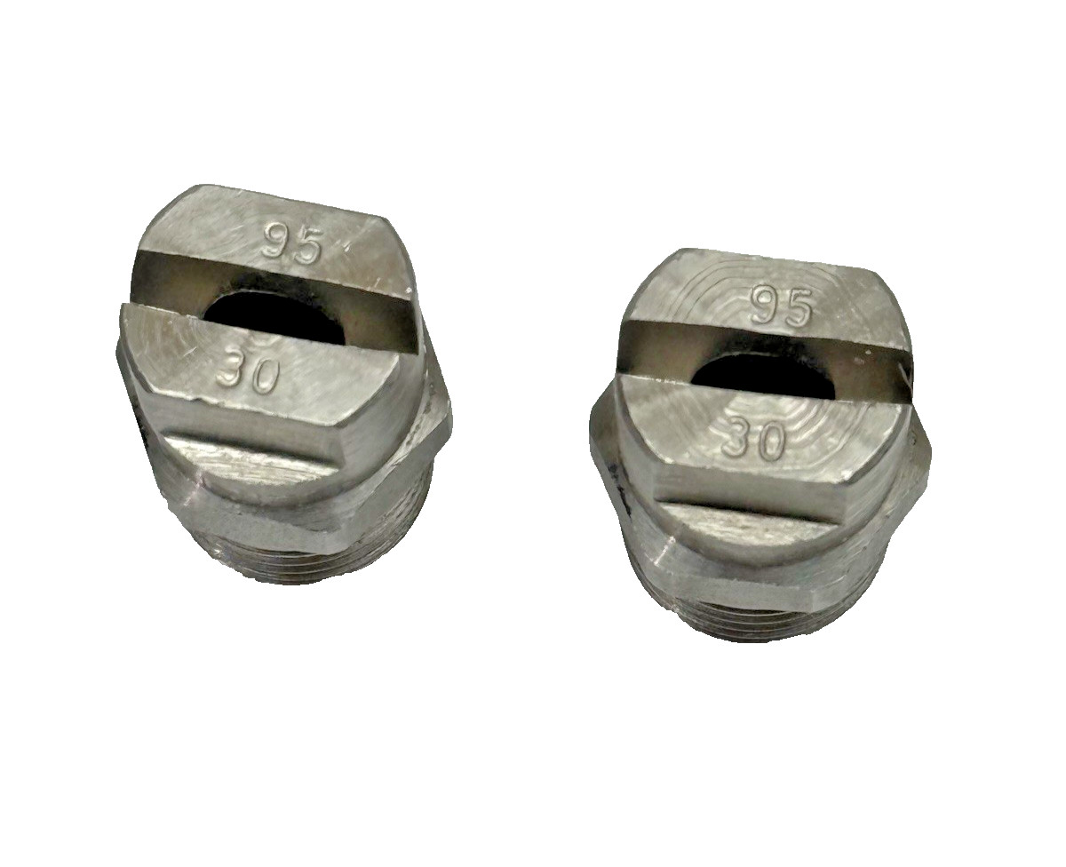 Lot Of 2, Spraying Systems H1/4U-SS9530 Stainless Steel Flat Fan VeeJet Nozzle