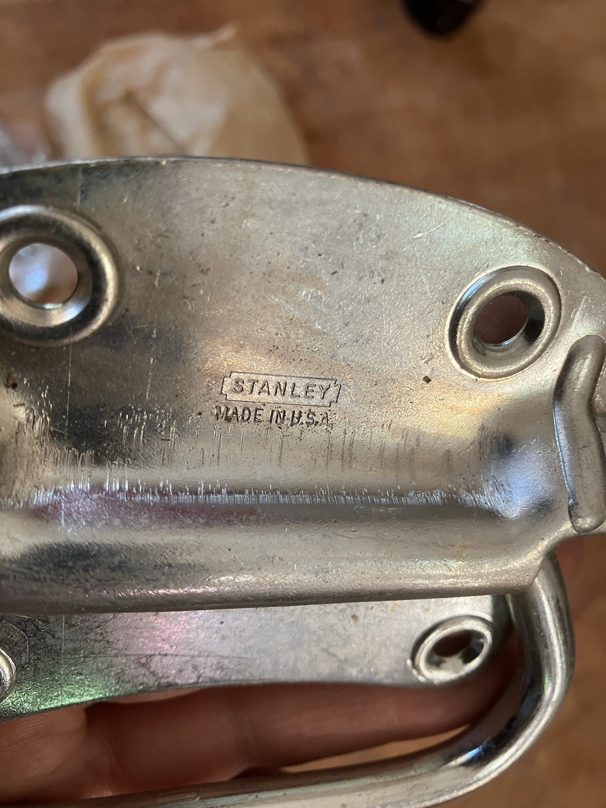 NOS Vtg. 3 Pairs Stanley 1205 US2C Steel Zinc Plated Chest Handles No. 3 1/4 USA